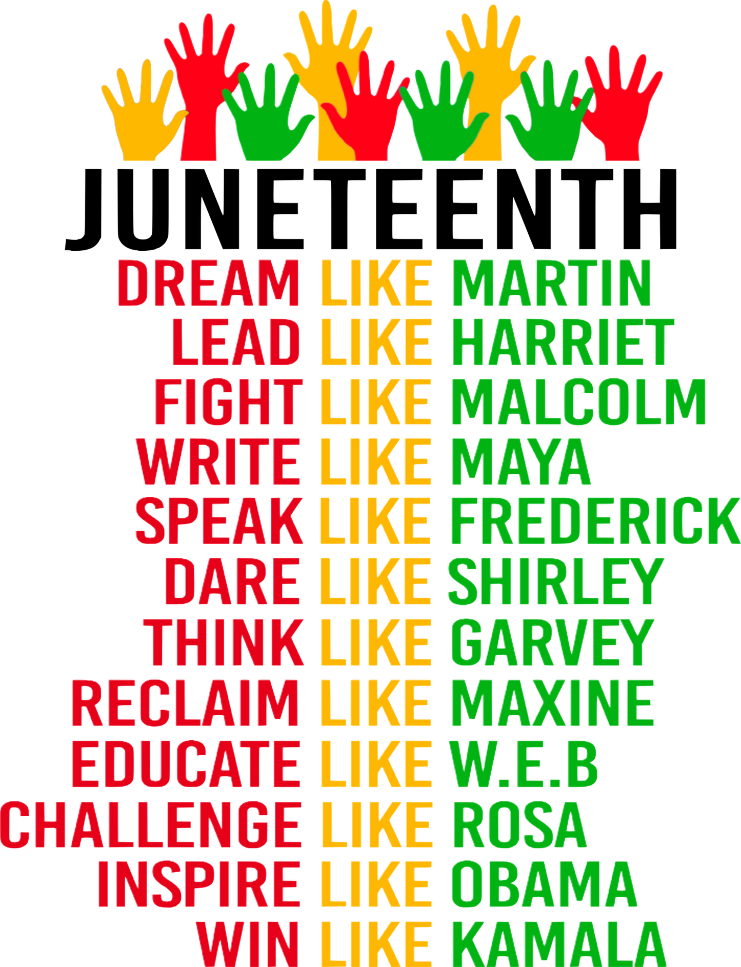 $2 Wholesale - JUNETEENTH KIDS T-Shirt Sublimation Transfers