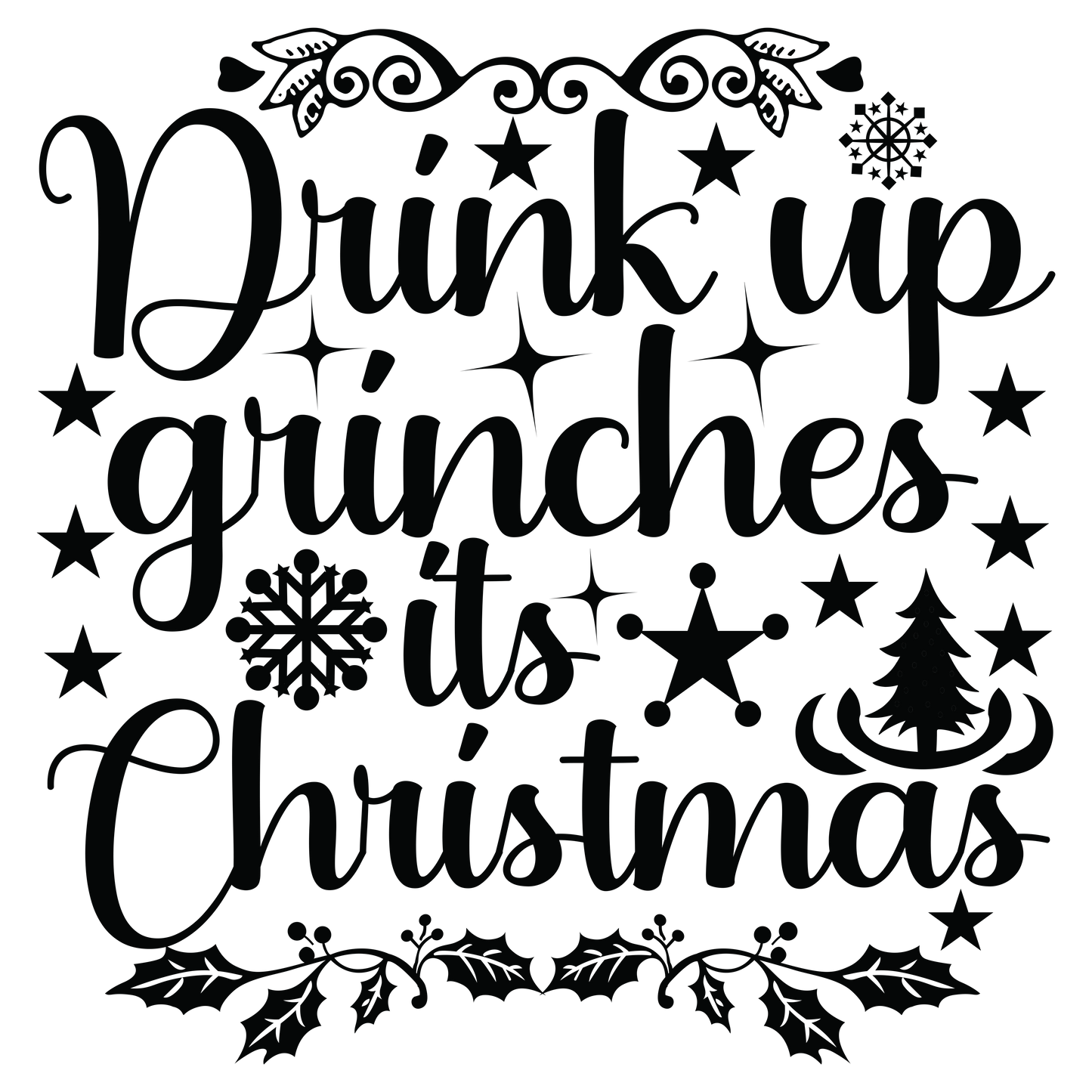 Christmas (Black) Sublimation 11" Transfers (2pk)