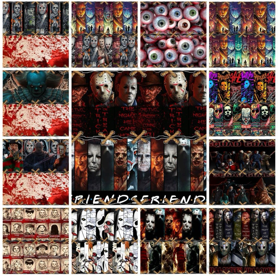 20oz Halloween Sublimation Horror Characters