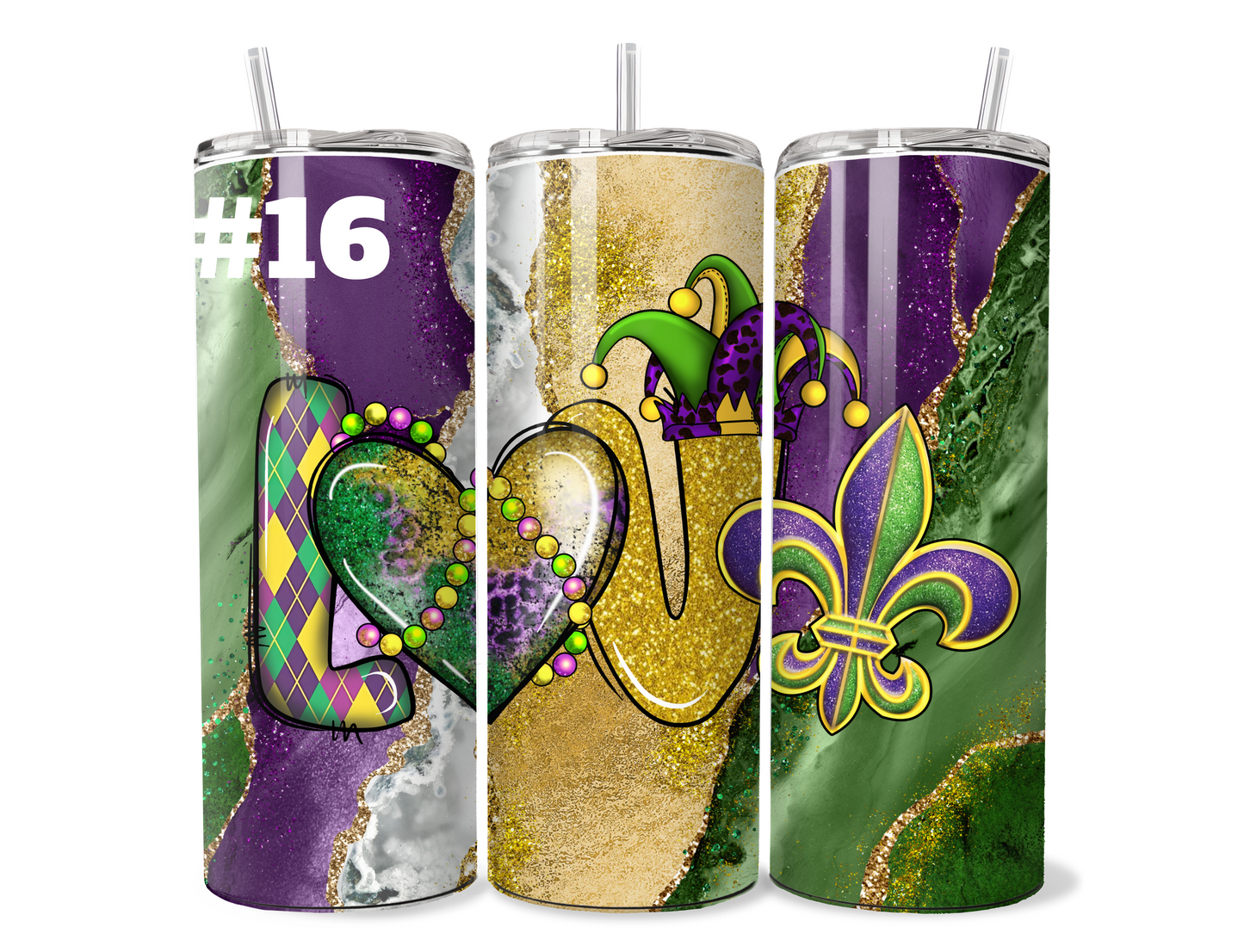 $2 Tuesday ONLY - Mardi Gras Sublimation Tumbler Wraps