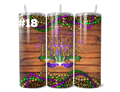 $2 Tuesday ONLY - Mardi Gras Sublimation Tumbler Wraps