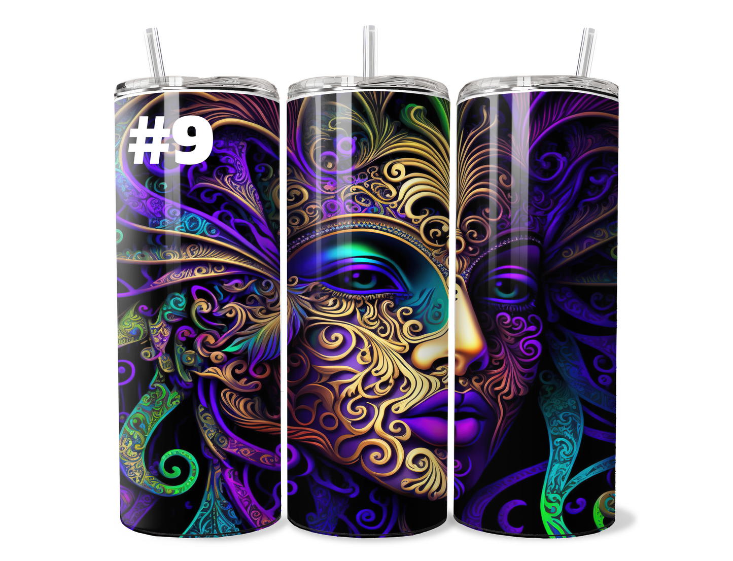 $2 Tuesday ONLY - Mardi Gras Sublimation Tumbler Wraps