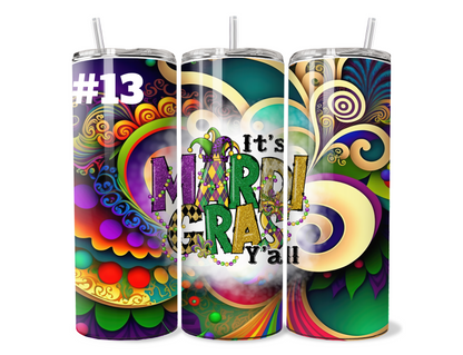 $2 Tuesday ONLY - Mardi Gras Sublimation Tumbler Wraps