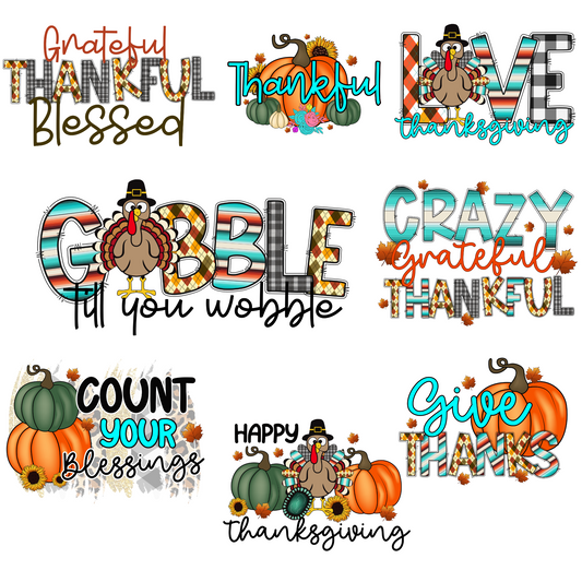 THANKSGIVING 11" Sublimation Transfers (2pk)