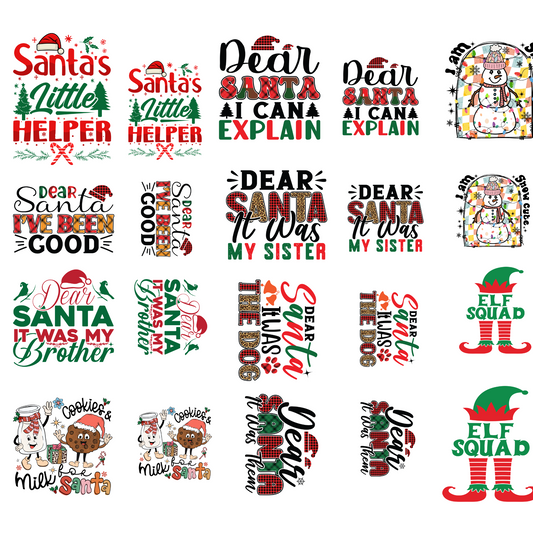 Kids 8" Christmas Sublimation Transfers (2pk)