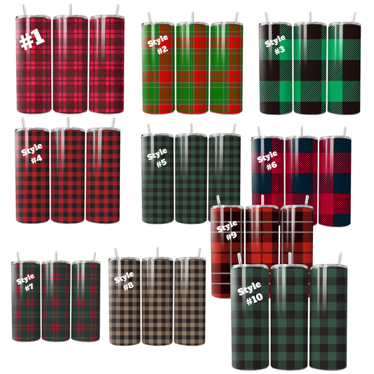 Plaid TUMBLER WRAPS (2pks)