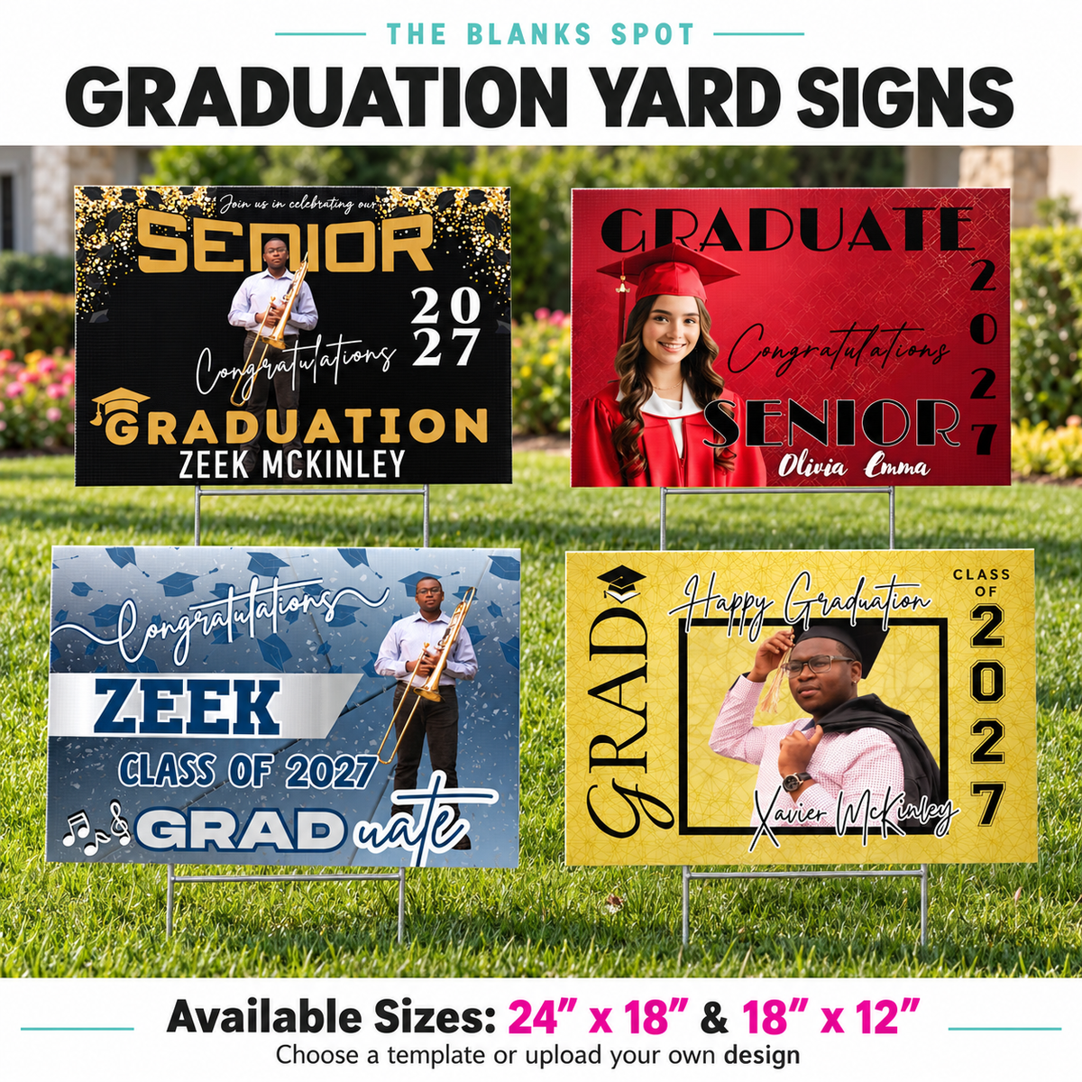 CUSTOM GRADUATION YARD SIGN (COMPLETED SIGN WITH STAND)