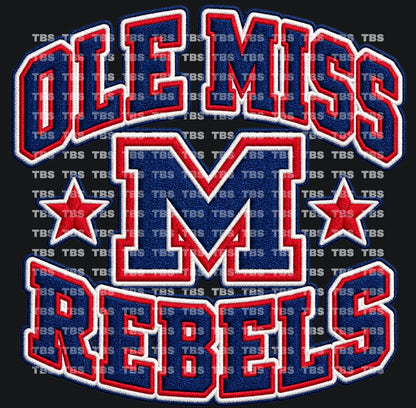 FAUX EMBROIDERY LOOK COLLEGE FOOTBALL T-SHIRT TRANSFERS (SUBLIMATION) - Wholesale