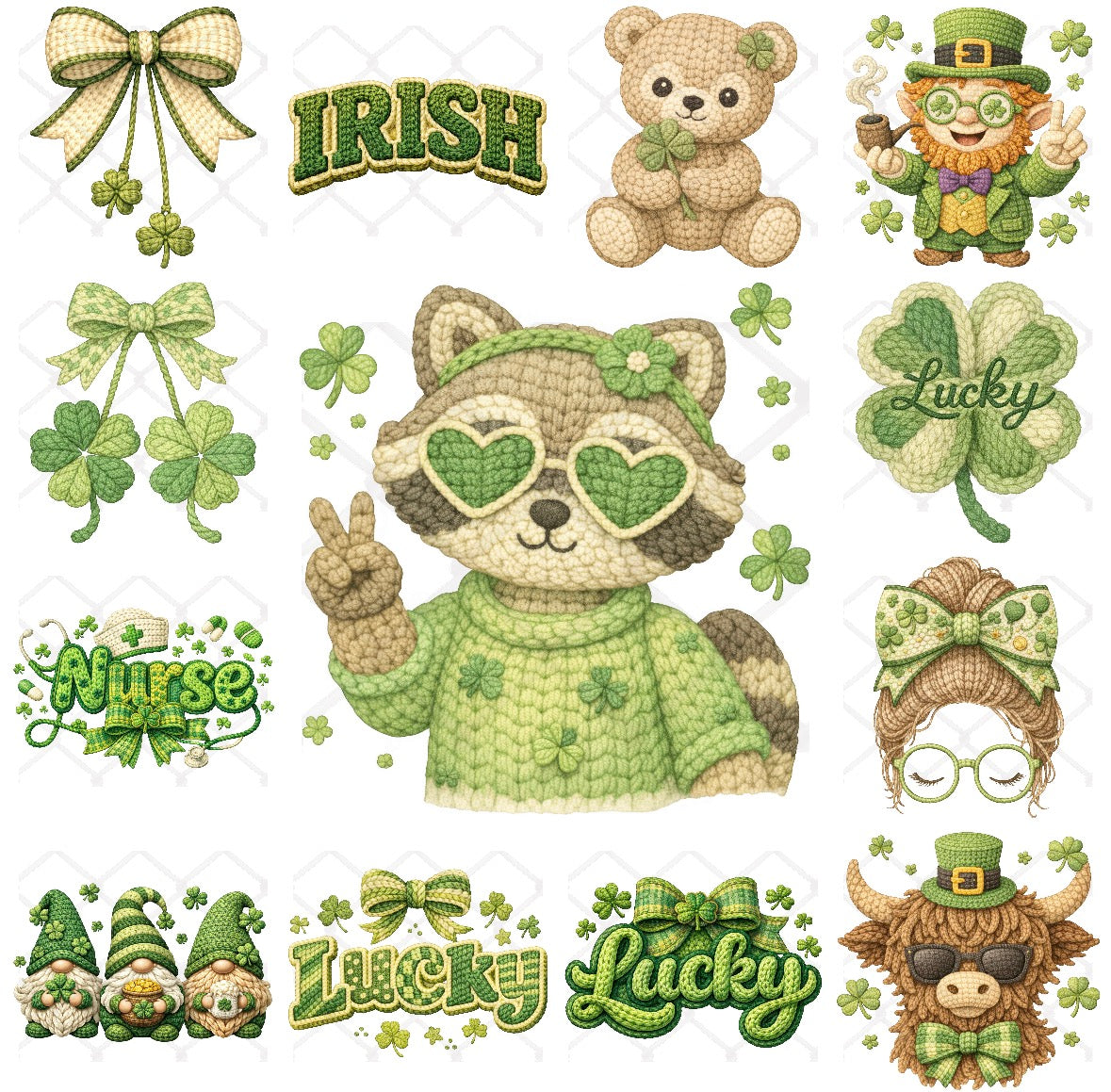 Faux Yarn St. Patricks Day SINGLE Sublimation Transfers