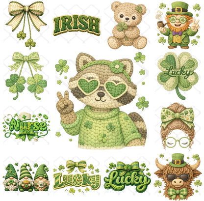 Faux Yarn St. Patricks Day SINGLE Sublimation Transfers