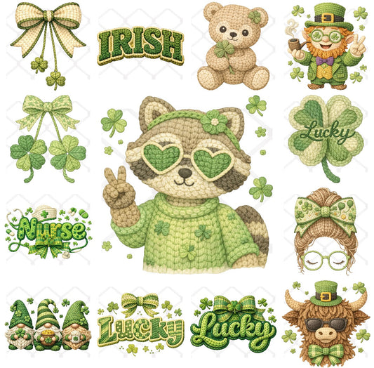 Faux Yarn St. Patricks Day SINGLE Sublimation Transfers
