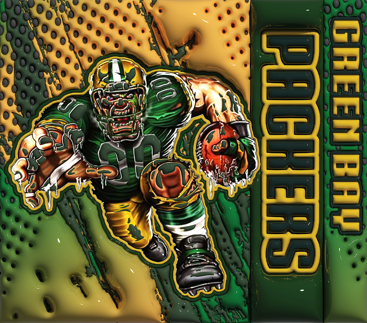 PRE-MADE ADHESIVE TRAY TABLE PRINTS (20" X 15.25") - FOOTBALL (3D MASCOT)