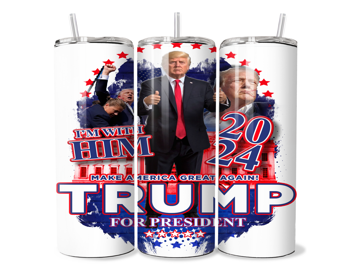 D. TRUMP 2024 Sublimation TUMBLER Wraps (BUNDLE OF 12)