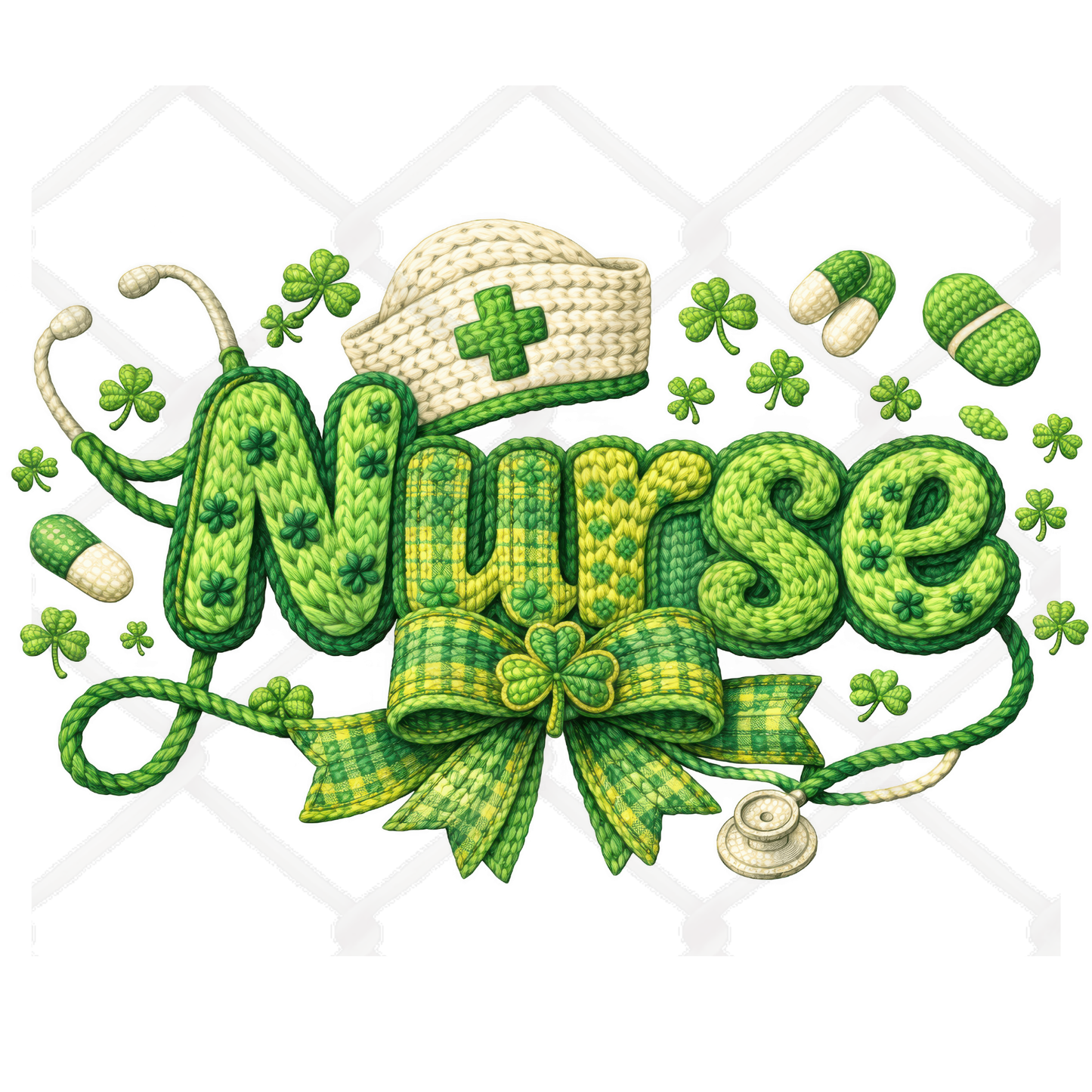 Faux Yarn St. Patricks Day SINGLE Sublimation Transfers
