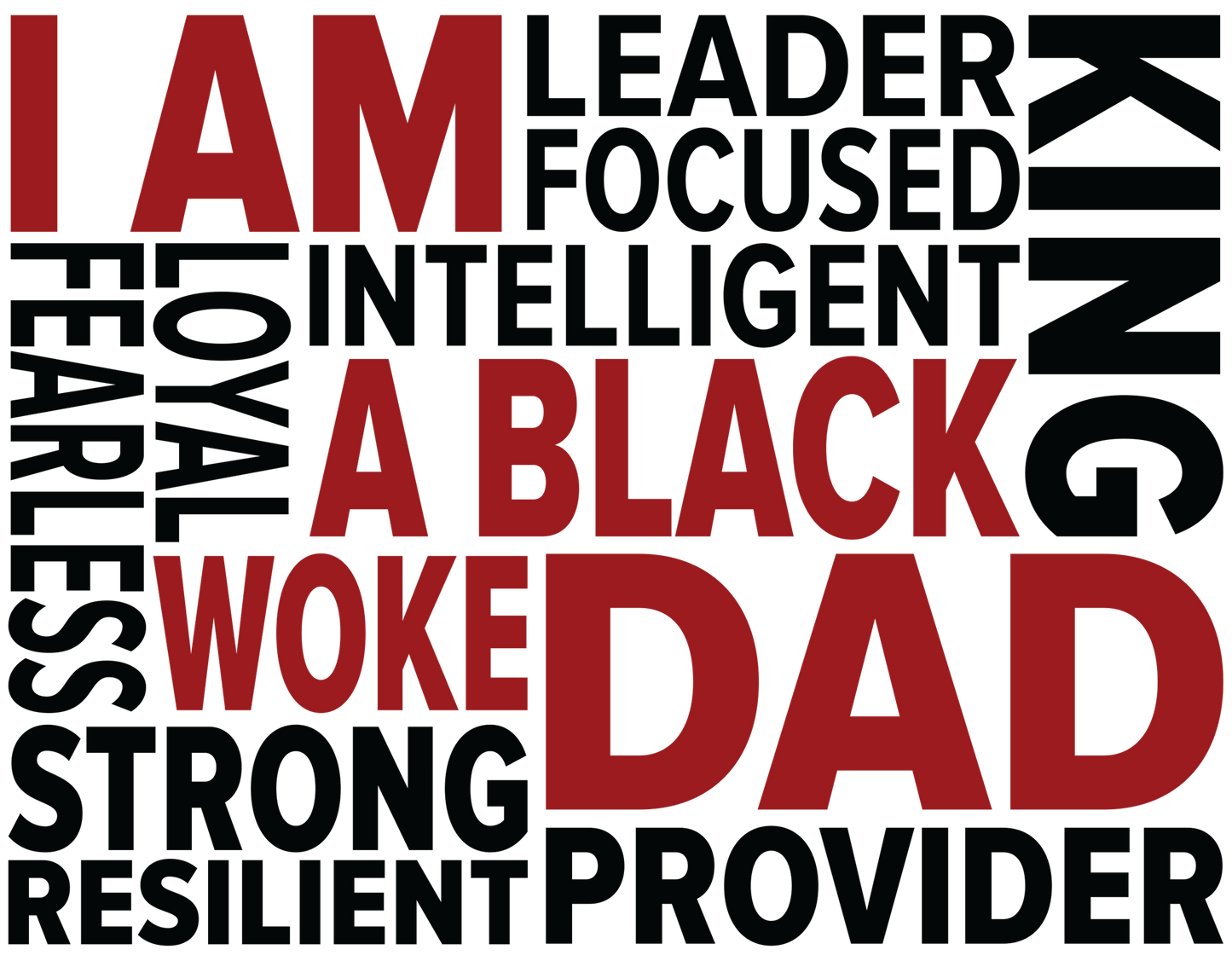 BLK DAD T-Shirt Sublimation Transfers (Singles)