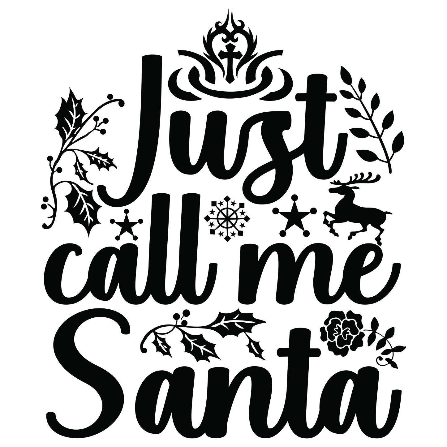 Christmas (Black) Sublimation 11" Transfers (2pk)