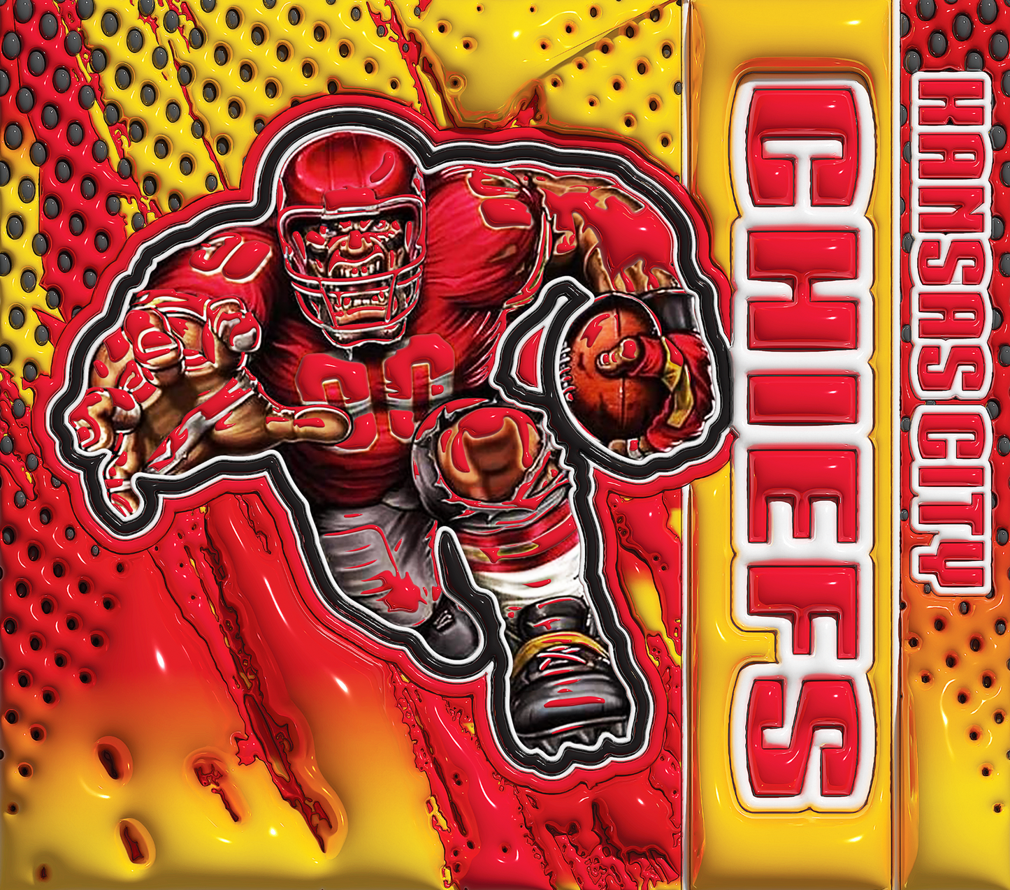 PRE-MADE ADHESIVE TRAY TABLE PRINTS (20" X 15.25") - FOOTBALL (3D MASCOT)