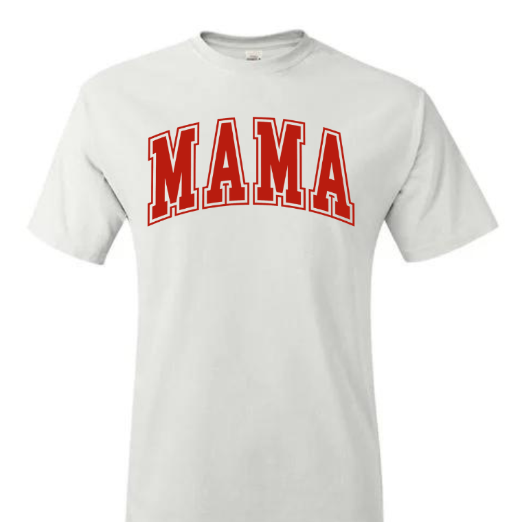 Mama Varsity Red (Screen Print TRANSFER ONLY)
