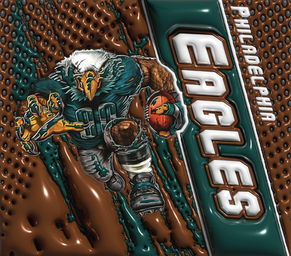 PRE-MADE ADHESIVE TRAY TABLE PRINTS (20" X 15.25") - FOOTBALL (3D MASCOT)