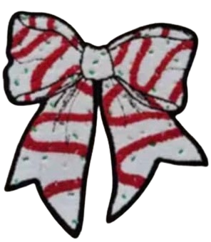 Peppermint Bow Chenille Patch