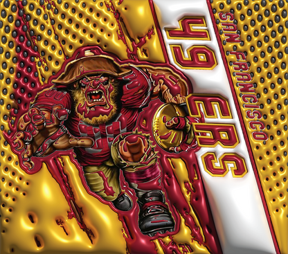 PRE-MADE ADHESIVE TRAY TABLE PRINTS (20" X 15.25") - FOOTBALL (3D MASCOT)
