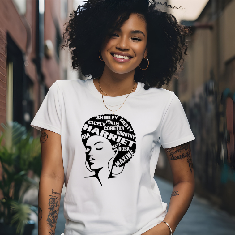 BLK History Ladies Afro (Screenprint Transfer)