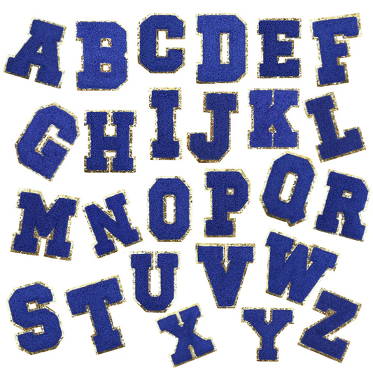 DARK BLUE Chenille Letter 3"