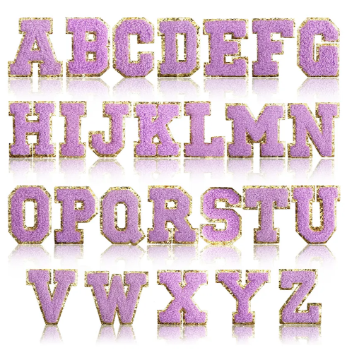 LAVENDER Chenille Letter 3"