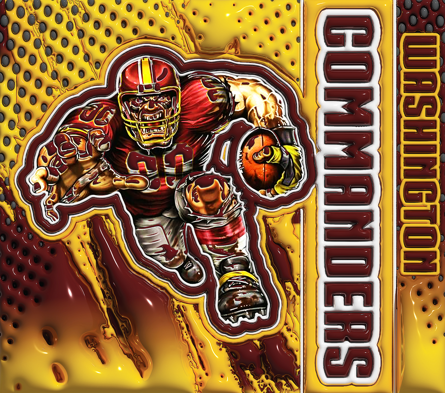 PRE-MADE ADHESIVE TRAY TABLE PRINTS (20" X 15.25") - FOOTBALL (3D MASCOT)