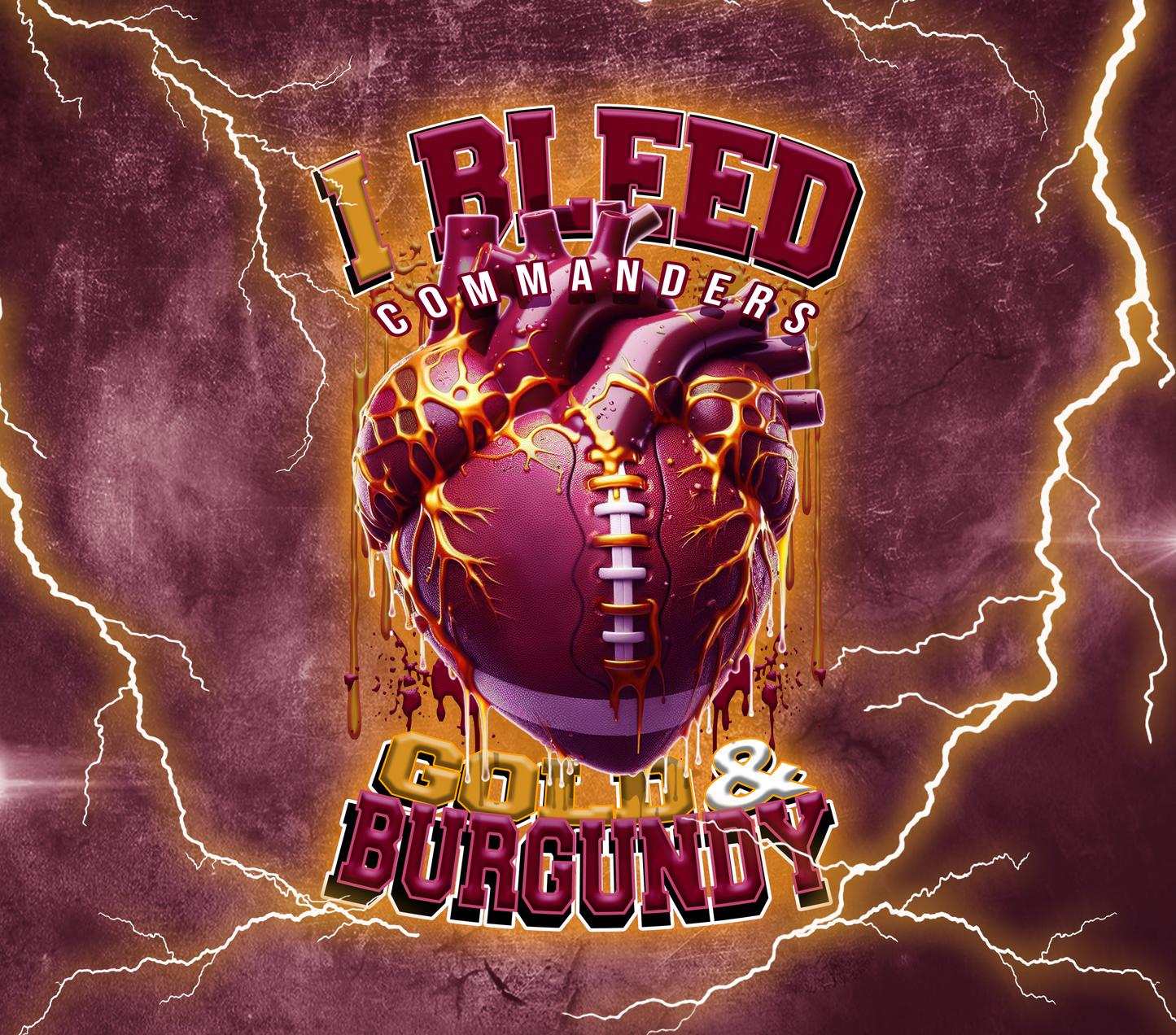 PRE-MADE ADHESIVE TRAY TABLE PRINTS (20" X 15.25") - FOOTBALL (I Bleed)