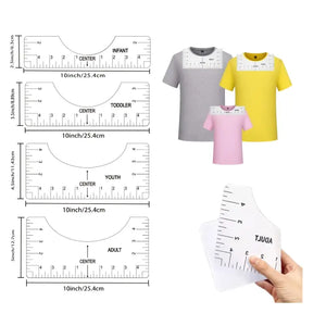 4pcs T-Shirt Ruler Guide