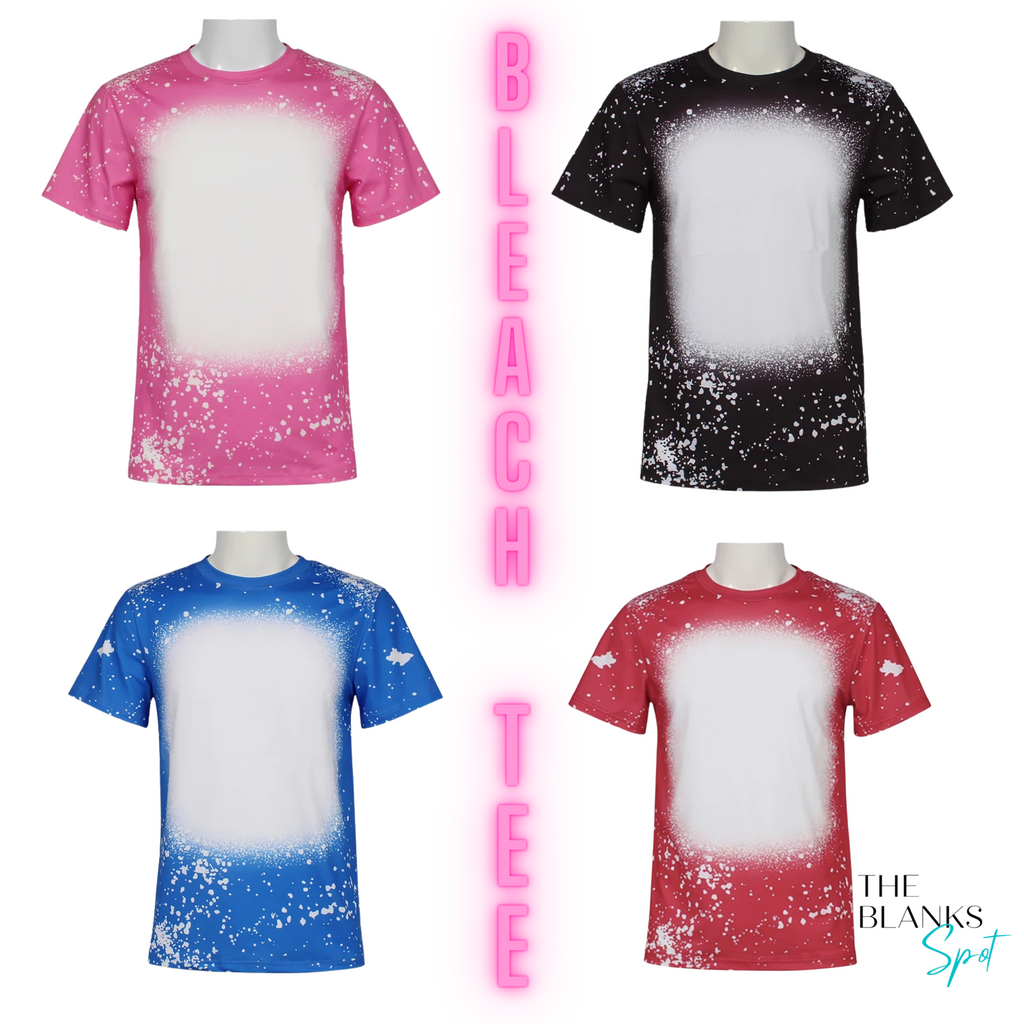 Faux Bleached 100% Polyester Shirts Adult Unisex Sizes