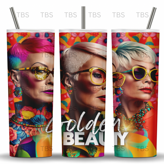 Golden Beauty Tumbler Wrap (Digital Design)