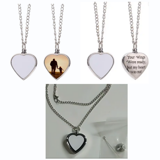 Heart Urn Necklace for Sublimation