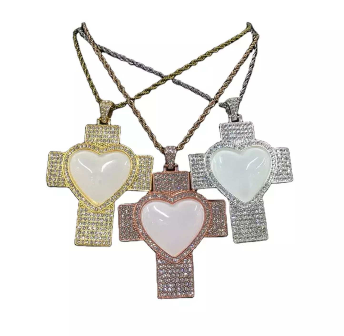 Cross Necklace for Sublimation Gold and Silver Plated