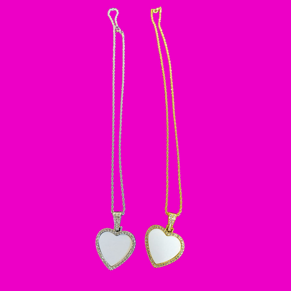 Heart Shaped SINGLE SIDED Pendant Necklace