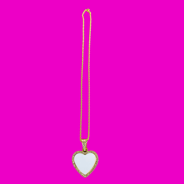 Heart Shaped SINGLE SIDED Pendant Necklace