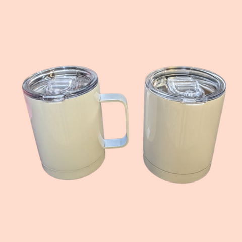 Low Ball Coffee Tumbler 12 oz Insulated (With or Without Handle)