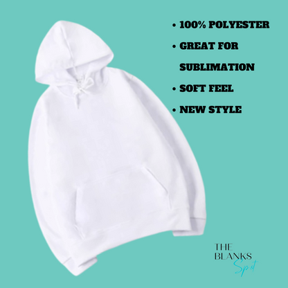 100 polyester white deals hoodie