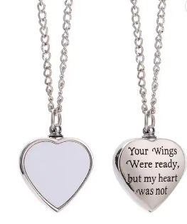 Heart Urn Necklace for Sublimation
