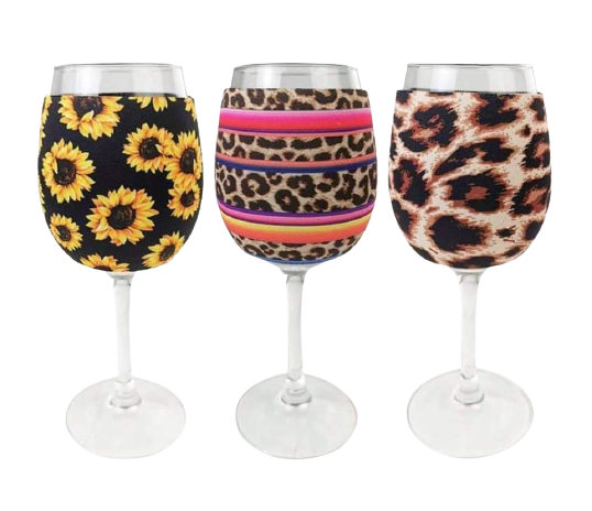 Sublimation wine glass koozies 4 pack
