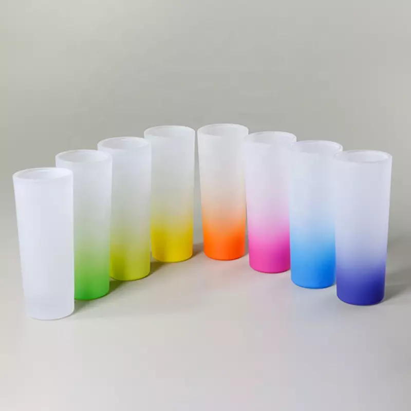 3oz Gradient Colorful Bottom Frosted Sublimation Shot Glass